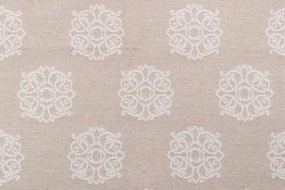 Flower Tops Tapestry Upholstery Fabric in Twine
