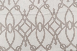 Braemore Fioretto Printed Linen Drapery Fabric in Graphite