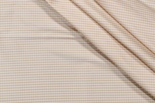 1 Yard Tirano Tiny Check Silk Drapery Fabric in Beige/White