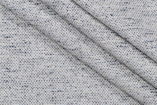 Crypton Chenille Woven Upholstery Fabric in Marine/Snow