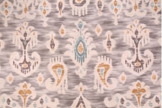 Kaufmann Festival Printed Cotton Drapery Fabric in Dove
