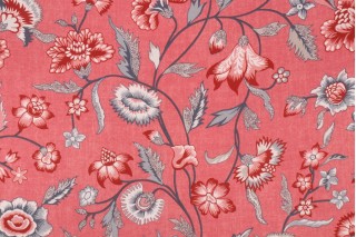 Kaufmann Marseille Printed Cotton Twill Drapery Fabric in Cranberry