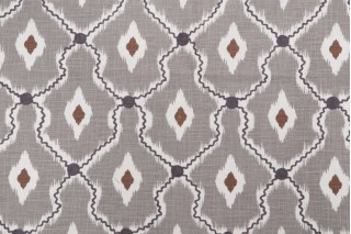 PK Lifestyles Ikat Stitchery Embroidered Drapery Fabric in Shadow