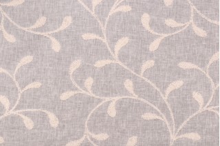 PK Lifestyles Frisee Vine Embroidered Sheer Drapery Fabric in Ivory