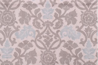 Waverly Anika Printed Cotton Drapery Fabric in Spa