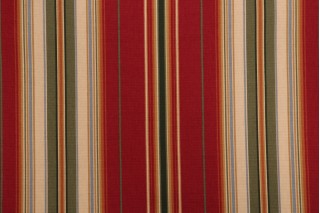 Thibaut Santa Cruz Stripe F93110 Printed Cotton Drapery Fabric in Red