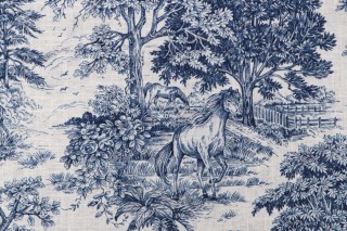 Covington Yellowstone Printed Linen Blend Drapery Fabric in 50-Bluebell 