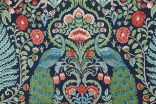 Covington Winthrop Printed Cotton Drapery Fabric in 54-Sapphire 