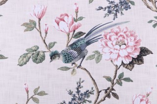 Covington Joybird Printed Cotton Drapery Fabric in 178-Silk 