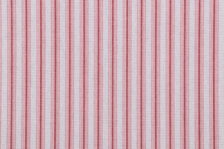 Magnolia Home Cottage Stripe Printed Cotton Drapery Fabric in Calypso 