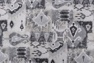 Magnolia Home Jambi Printed Cotton Drapery Fabric in Graphite 