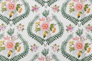 Hamilton Garden Party Printed Cotton Drapery Fabric in Spring 