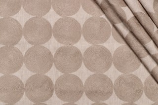 Valiant Fabrics Twirl Embroidered Drapery Fabric in Chai 