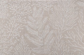 Sample of Thibaut Stackhouse AF1366 Printed Linen Drapery Fabric in Cream 