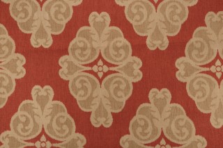 Thibaut Montgomery F96013 Printed Linen Blend Drapery Fabric in Red 
