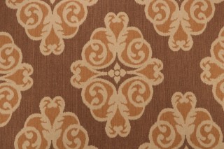 Thibaut Montgomery F96015 Printed Linen Blend Drapery Fabric in Brown