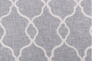Caspar Sheer Embroidered Drapery Fabric in Snow