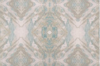 Hamilton Poe Printed Cotton Drapery Fabric in Seaglass