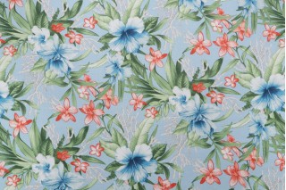 Tommy Bahama Fleur Le Mar Printed Polyester Outdoor Fabric in Horizon