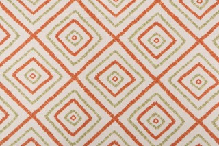 Thibaut Kozar F94921 Printed Linen Blend Drapery Fabric in Orange