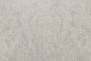 Stroheim Chattooga Paidley Printed Linen Drapery Fabric in Grey 