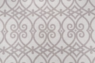 Fabricut Jaclyn Smith Trend JSPO2616 Printed Linen Blend Drapery Fabric in Dove Gray 