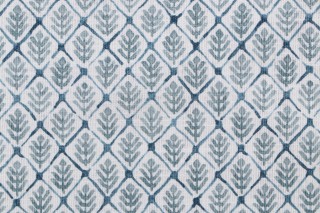 Fabricut Kendall Wilkinson Saranac Printed Cotton Drapery Fabric in Cerulean 