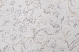 Fabricut Jaclyn Smith Trend JSP5 Floral Printed Linen Blend Drapery Fabric in Ash 