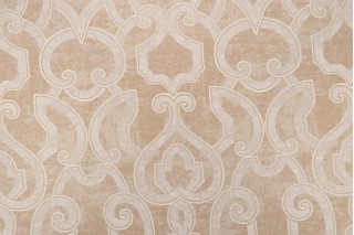 Thibaut Barrowgate Printed Linen Blend Drapery Fabric in Beige F94716