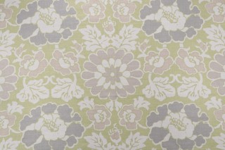 Anna French Shima AF2586 Printed Linen Blend Drapery Fabric in Apple Green for Thibaut