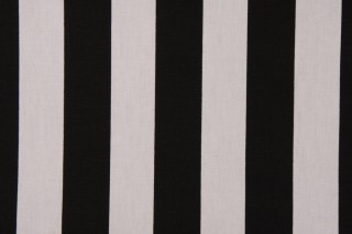 Premier Prints Canopy Stripe Printed Cotton Drapery Fabric in Black & White