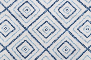 Thibaut Kozar F94925 Printed Drapery Fabric in Navy and White