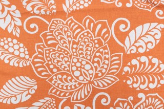 Thibaut Waterbury F99269 Printed Cotton Drapery Fabric in Orange