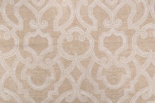 Thibaut Barrowgate F94716 Printed Linen Blend Drapery Fabric in Beige