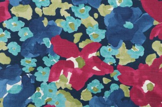 Robert Allen Evanthey Flora Printed Cotton Drapery Fabric in Fuchsia