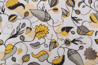 Robert Allen Magnus Printed Drapery Fabric in Citrine