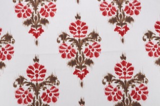 Suburban Fabrics Manon Printed Drapery Fabric in Red For Duralee