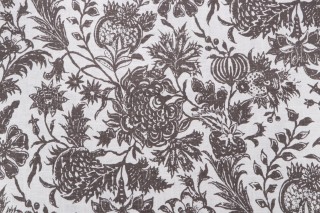 Duralee Ananya Printed Drapery Fabric in Charcoal