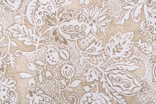 Kaufmann Bruges Printed Cotton Drapery Fabric in Oat