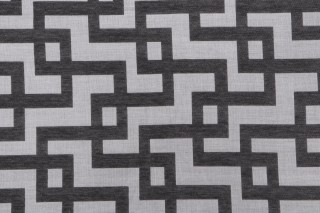 Livia Woven Chenille Outdoor Fabric in Charcoal