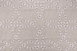 Thibaut Salina Ribbon AW1378 Embroidered Drapery Fabric in Linen