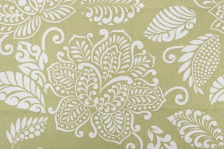 Thibaut Waterbury F99267 Printed Linen Blend Drapery Fabric in Green