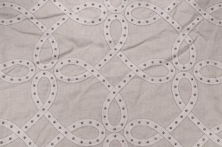Thibaut Salina Ribbon AW1378 Embroidered Drapery Fabric in Linen