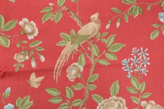 Thibaut Newman F94706 Printed Linen Drapery Fabric in Pink