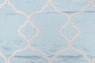 1 Yard Thibaut Gibraltar W72772 Embroidered Drapery Fabric in Blue