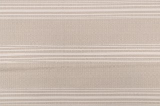 Primitive Stripe Woven Upholstery Fabric in Taupe/Natural