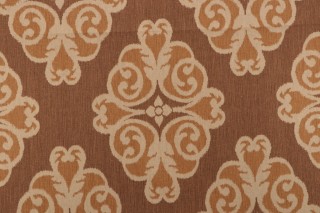 Thibaut Montgomery F96015 Printed Linen Blend Drapery Fabric in Brown