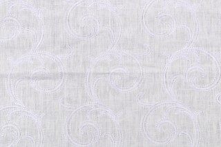 Onassis Embroidered Drapery Fabric in Whisper