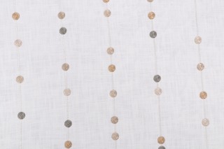 Uli Embroidered Drapery Fabric in Pongee