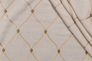 Ricamo Embroidered Drapery Fabric in Ecru